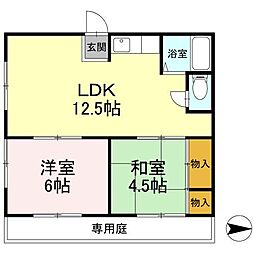 セジュールパレ 2LDKの間取図画像
