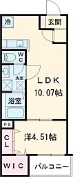 松原市高見の里2丁目アパート 1LDKの間取図画像