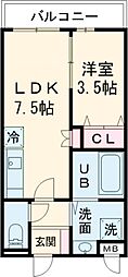 藤井寺市林4丁目アパート 1LDKの間取図画像