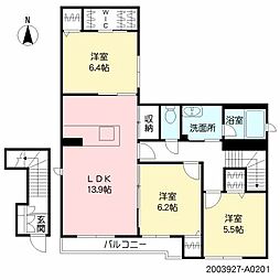 シャーメゾンしゅ竹 3LDKの間取図画像