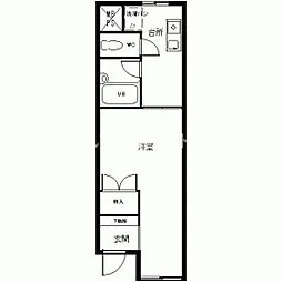 三記マンション灘 1Kの間取図画像