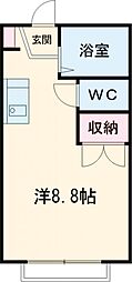 Wistaria ワンルームの間取図画像
