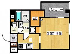 LEDOME東蟹屋 1Kの間取図画像