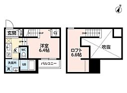Affitto熊本駅前 ワンルームの間取図画像