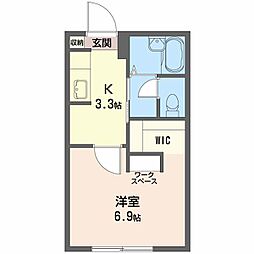 レジデンス辻 1Kの間取図画像