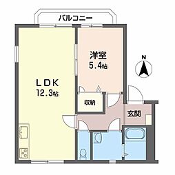 サニーサイドハイツ 1LDKの間取図画像