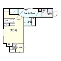 HAKU ワンルームの間取図画像