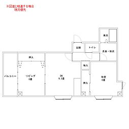 エクセルメゾン三宅 2DKの間取図画像
