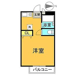 コーポサルビア ワンルームの間取図画像