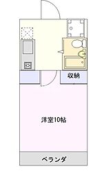 ロイヤルコーポ駅南 1Kの間取図画像