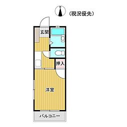 シーガルハイツ 1Kの間取図画像