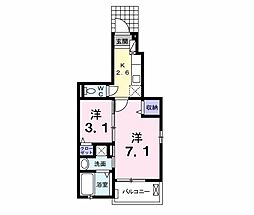 フェリス逢妻 2Kの間取図画像