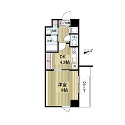 ソルレヴェンテ梅田 1DKの間取図画像