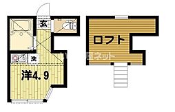 ユナイト根岸アンドロポフの杜 ワンルームの間取図画像