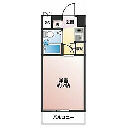 グランピア湘南 1Kの間取図画像