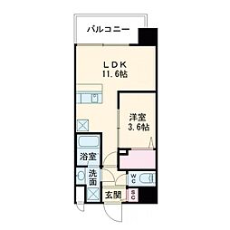 Alivis浪速東SoL TERRACE 1LDKの間取図画像