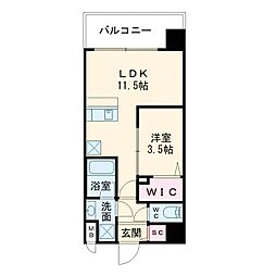 Alivis浪速東SoL TERRACE 1LDKの間取図画像