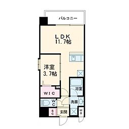 Alivis浪速東SoL TERRACE 1LDKの間取図画像