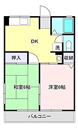 メルヘン7 2DKの間取図画像