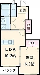クイットネス・ナカ 1LDKの間取図画像