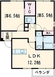 フォーレスフラッツB 2LDKの間取図画像