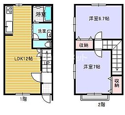 グランディール2 2LDKの間取図画像