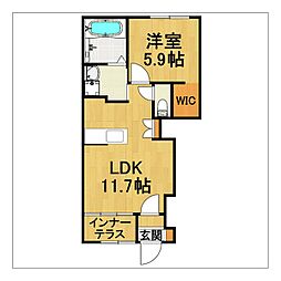 エレガンテフォレスト 1LDKの間取図画像