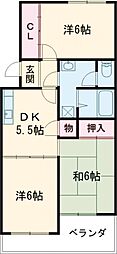 ホワイトピア江島台 3DKの間取図画像