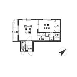 グランメールY・S 1LDKの間取図画像