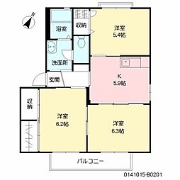 バリュージュ上諏訪B 3Kの間取図画像