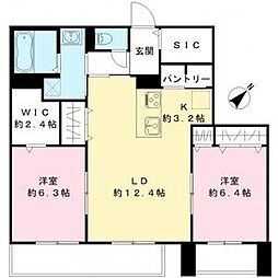 草津市野路町アパート 2LDKの間取図画像