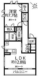 ラディーチェA 1LDKの間取図画像