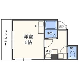 スタシオン梅田イースト ワンルームの間取図画像