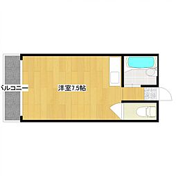 大産西新マンション ワンルームの間取図画像