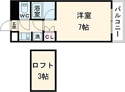 サニープレイス 1Kの間取図画像