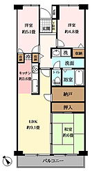 川越旭町ビューハイツ 3LDKの間取図画像