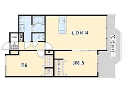 ERURISUTONKATO 2LDKの間取図画像