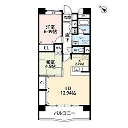 フェリシア柳都 2LDKの間取図画像
