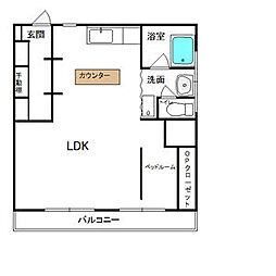 今枝ビル 1LDKの間取図画像