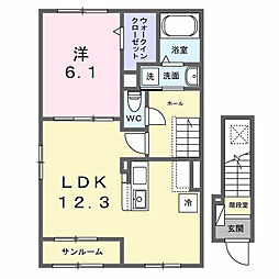 ウエスト.ゲート I 1LDKの間取図画像