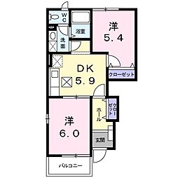 ボヤージュB 2Kの間取図画像