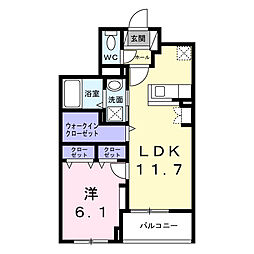 カーサ コロレ 1LDKの間取図画像