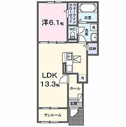 ソラリスガーデン 1LDKの間取図画像