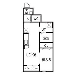 ミオレ 1LDKの間取図画像