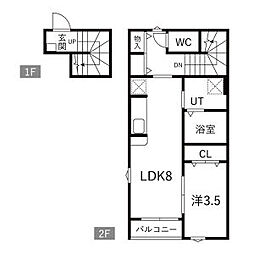 ミオレ 1LDKの間取図画像