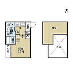 LaLaソレイユ ワンルームの間取図画像