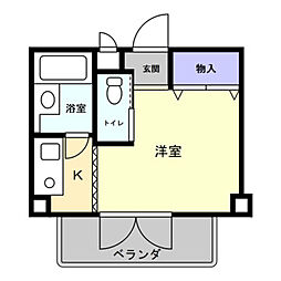 サンプラザベビードール ワンルームの間取図画像
