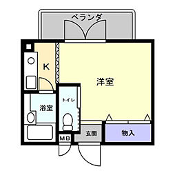 サンプラザベビードール ワンルームの間取図画像
