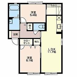 インフィニ3 2LDKの間取図画像