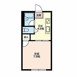 エトアールB 1DKの間取図画像